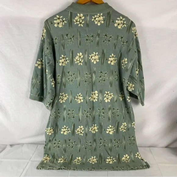 Tommy Bahama Vintage Men's 3 Button Polo Shirt flower Print Large (L) - Picture 4 of 6